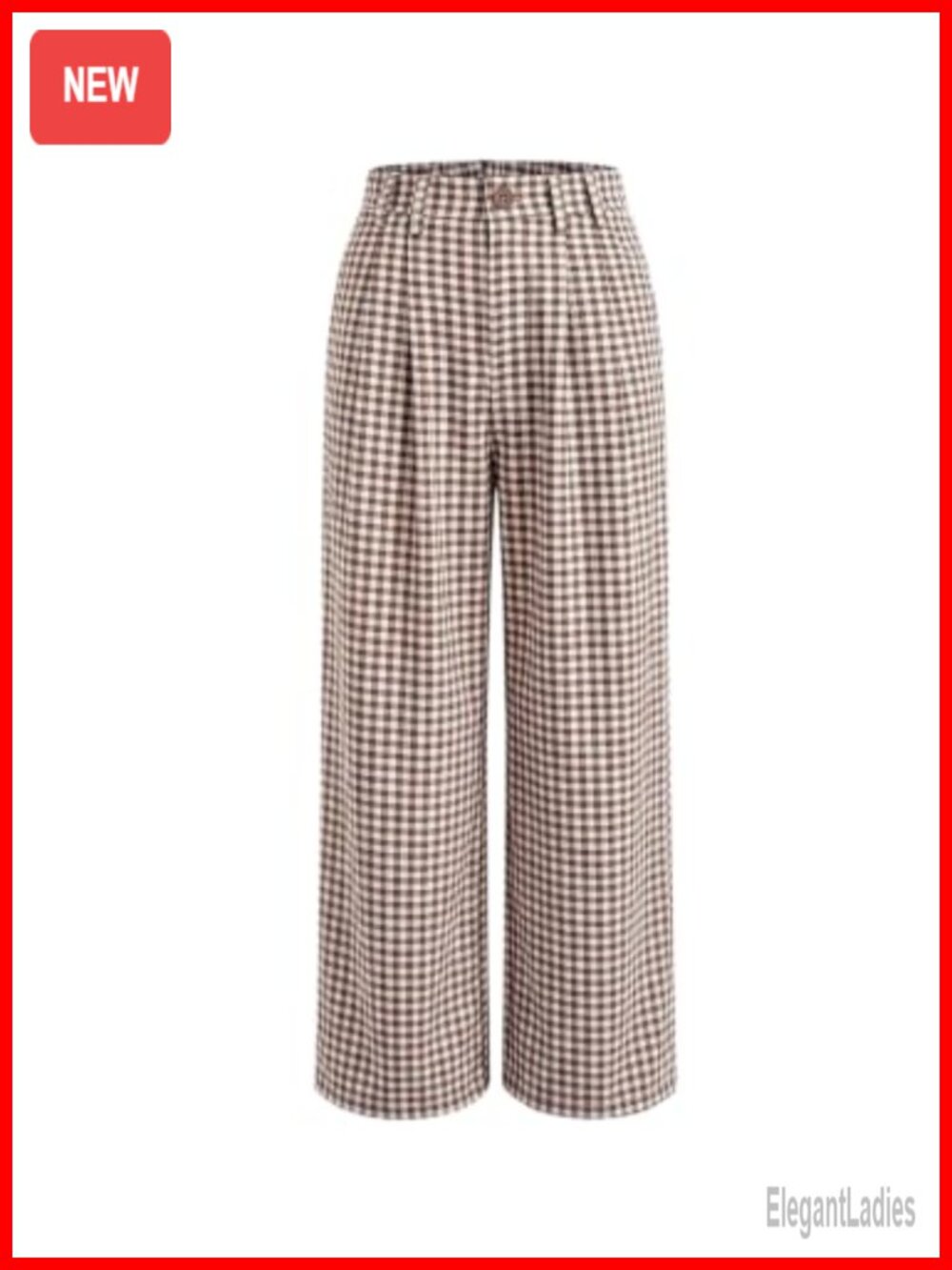 GORGLITTER Women's Gingham Palazzo Pants Dressy Plaid Business Casual Wide Leg